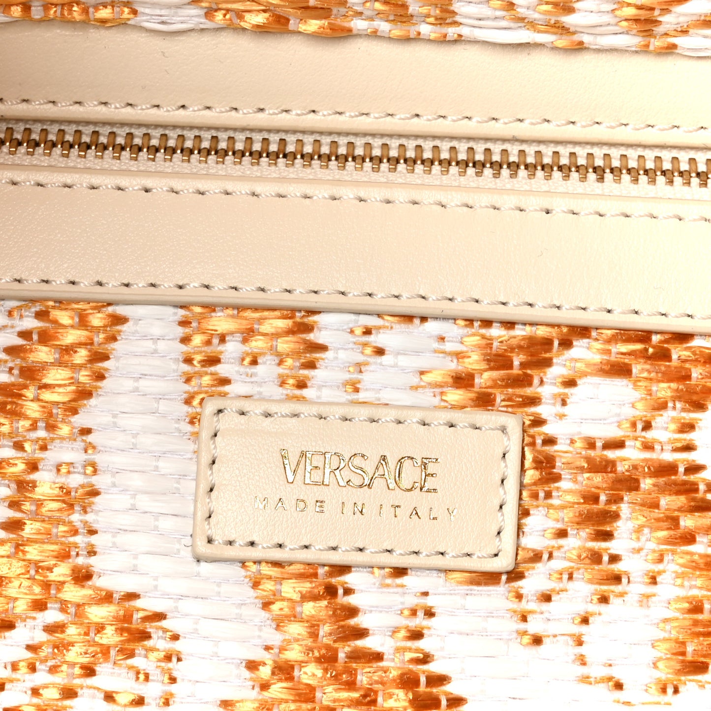 Jacquard Barocco Print Athena Tote White Gold