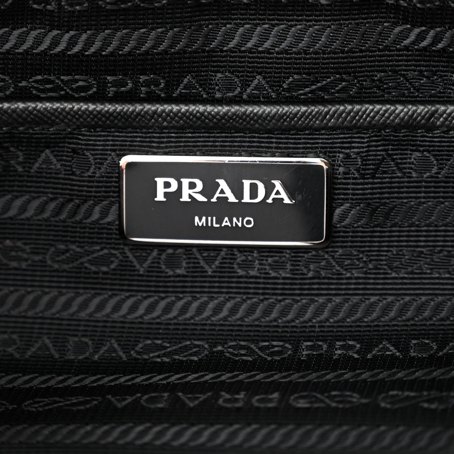 Prada Tessuto Nylon Saffiano Floral Print Tote Black Blue Multicolor 6 of 14