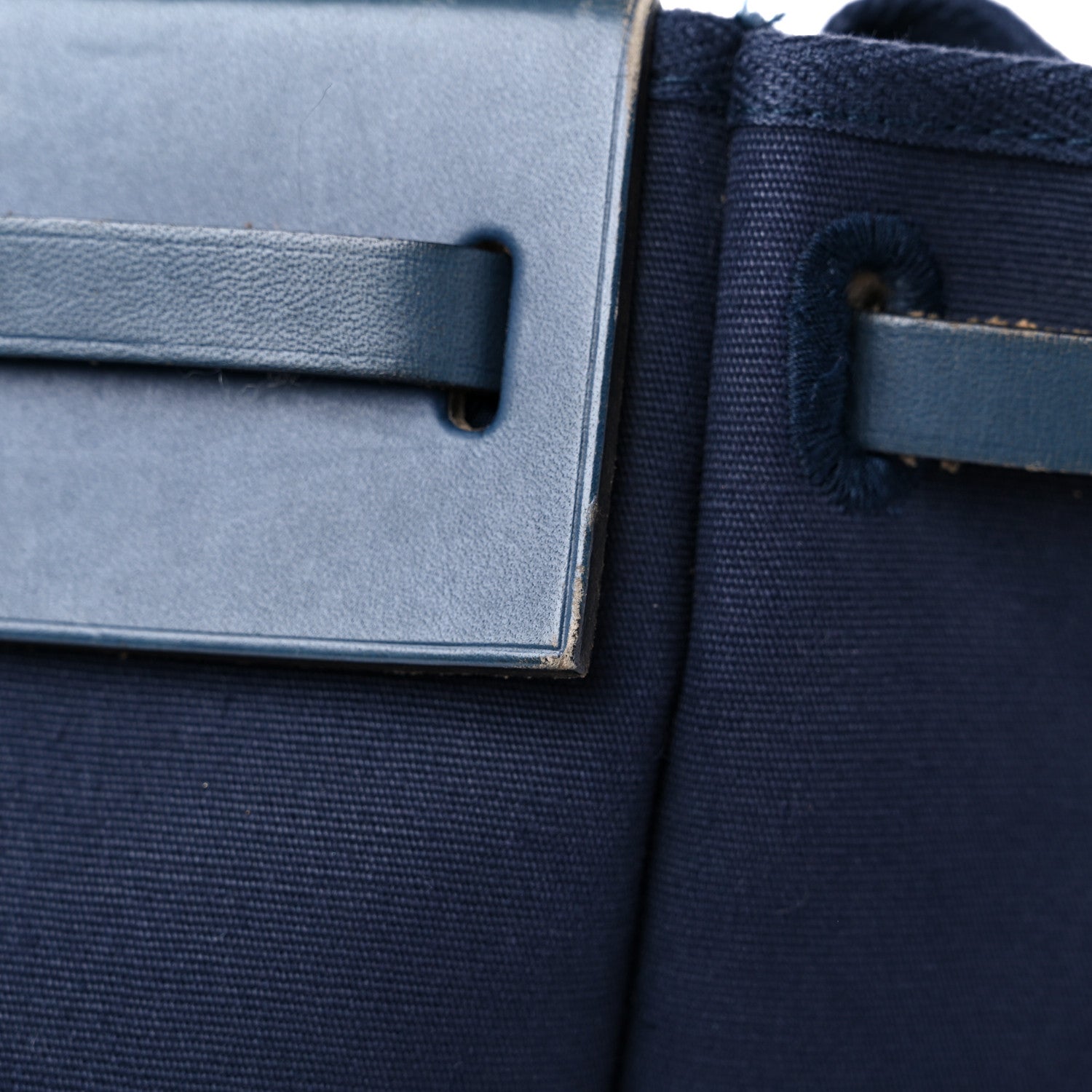 Hermes Toile Vache Hunter Herbag Cabas MM Bleu Marine 14 of 25