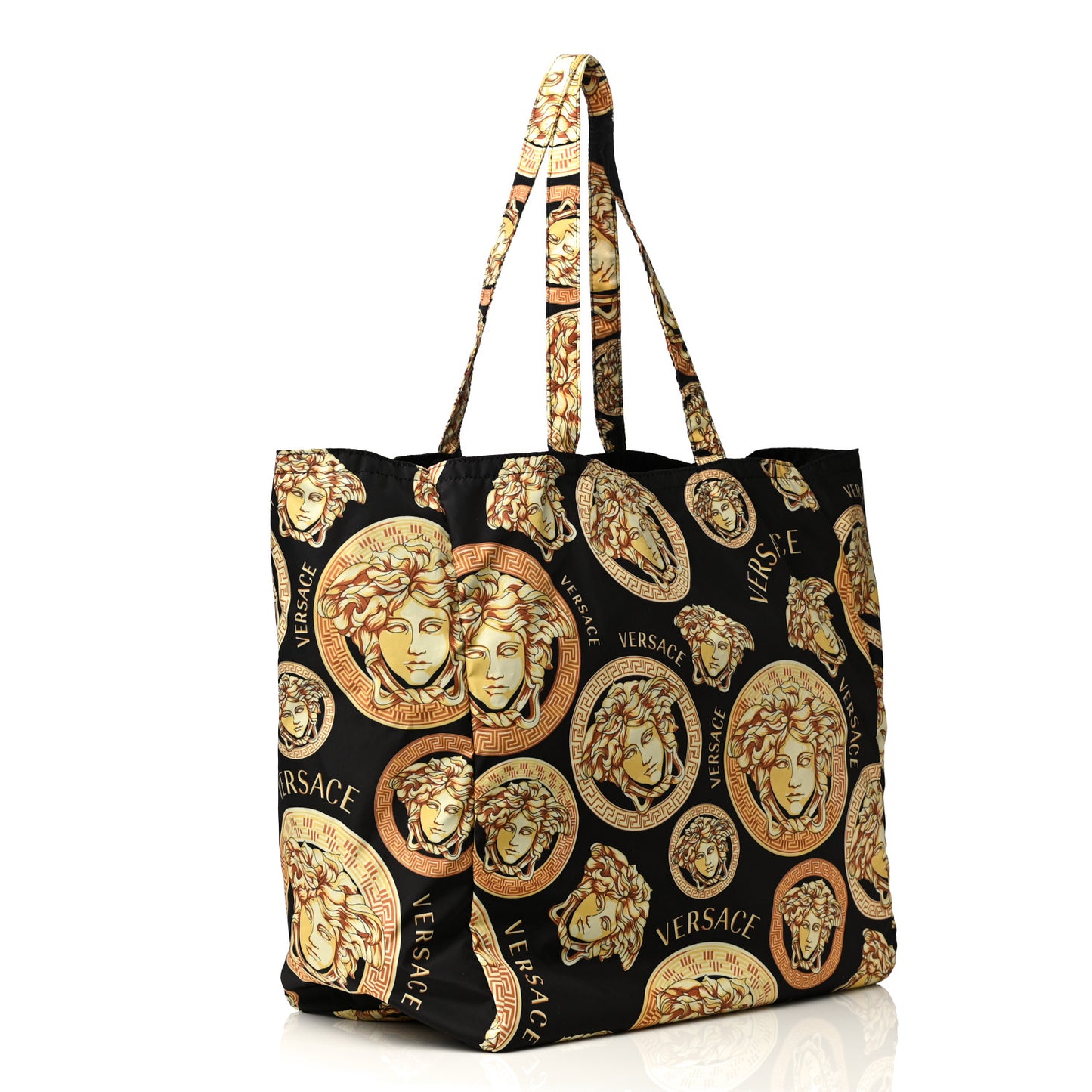 Nylon Medusa Print Tote Black