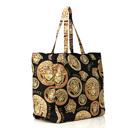 Versace Nylon Medusa Print Tote Black 3 of 12