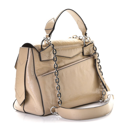 Givenchy Creased Patent Calfskin Medium ID Flap Beige 2 of 6