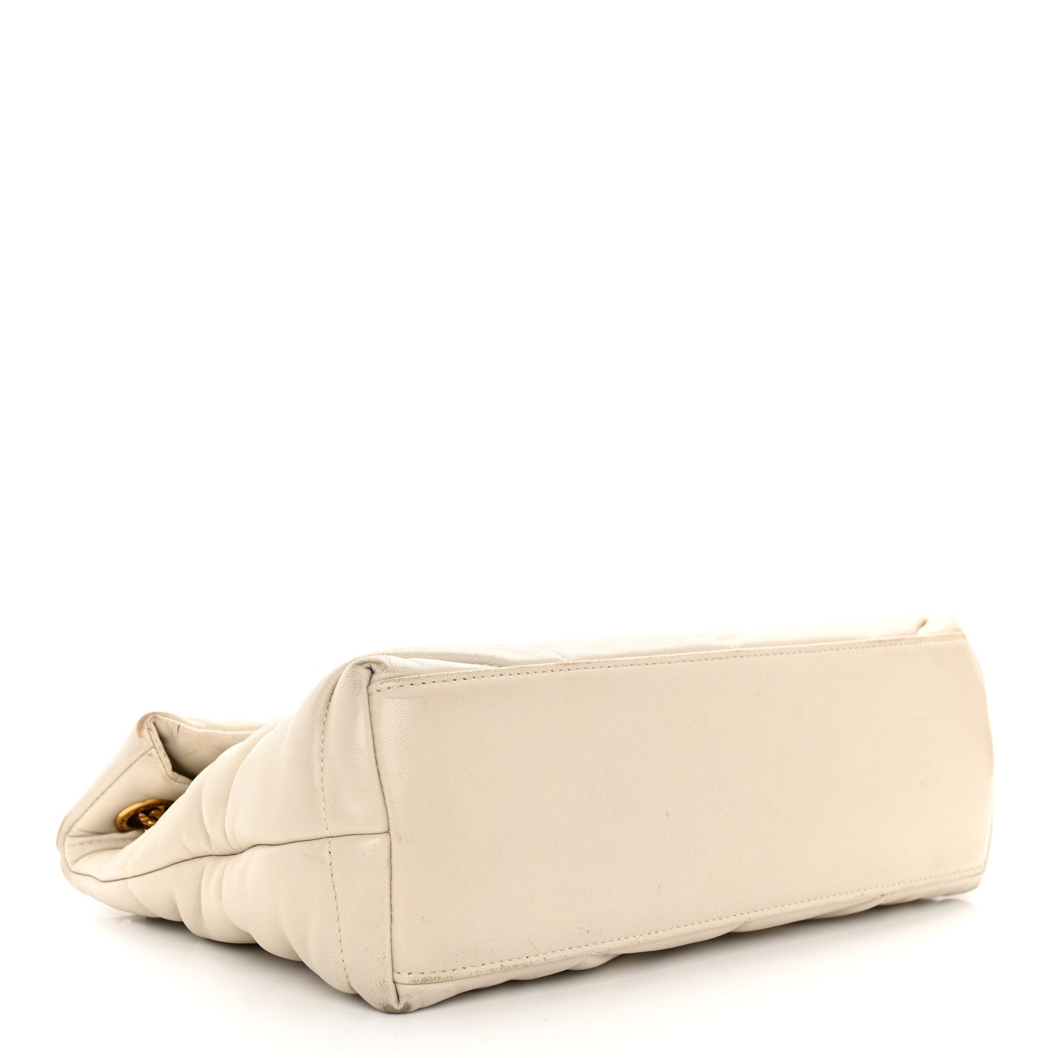 Saint Laurent SAINT LAURENT Lambskin Quilted Small Loulou Puffer Monogram Chain Satchel Crema Soft 4 of 12