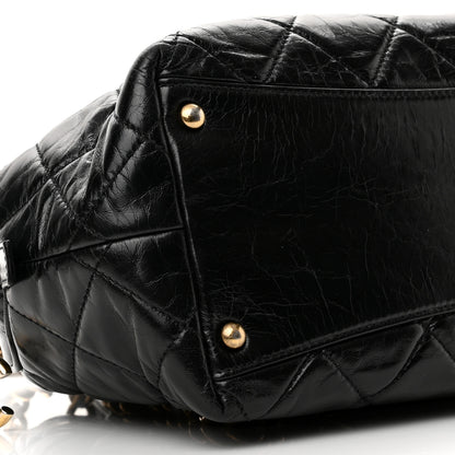Chanel Glazed Calfskin Castle Rock Bowling Bag Black 9 of 10