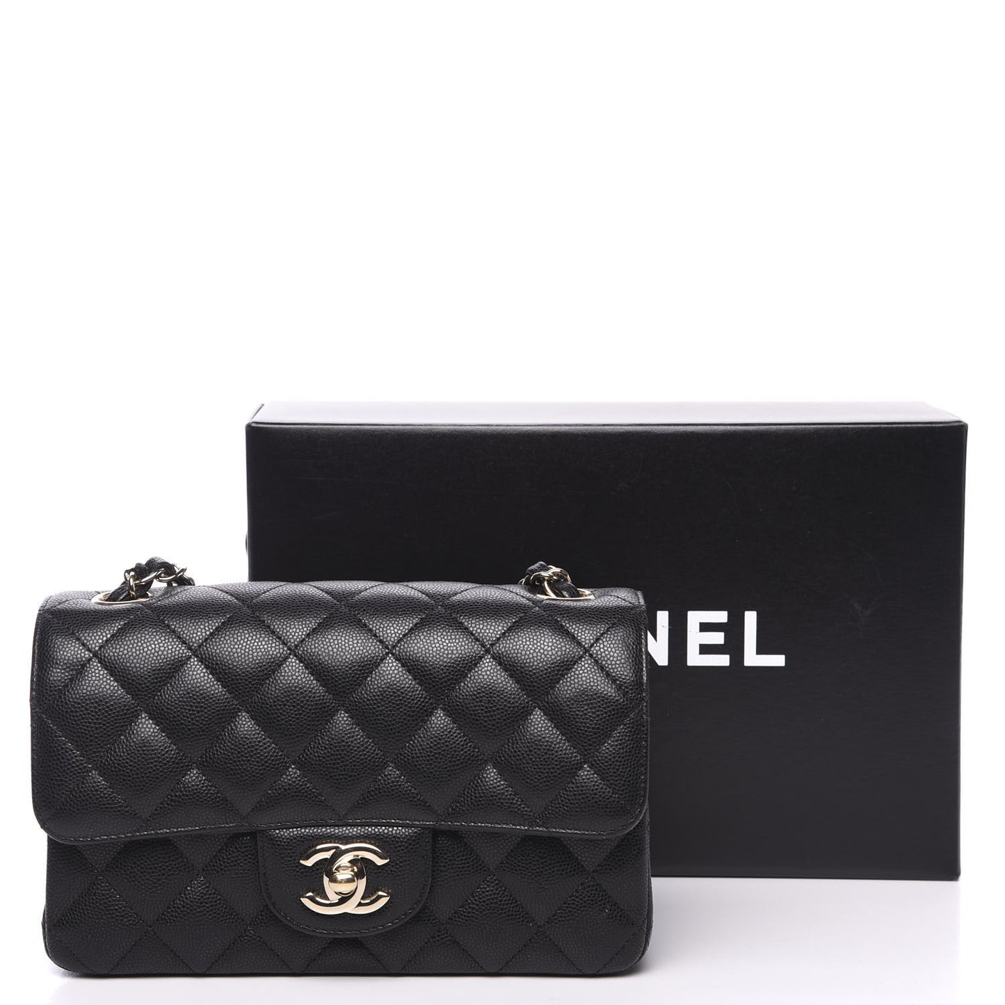 Caviar Quilted Mini Rectangular Flap Black