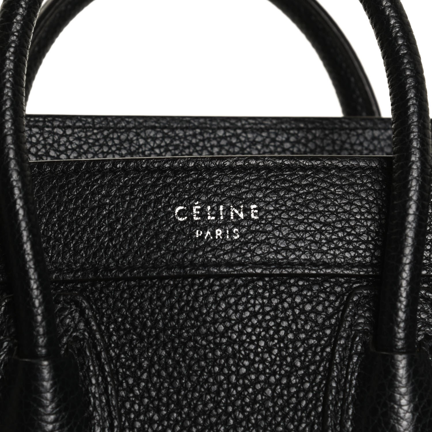 Celine Drummed Calfskin Nano Luggage Black 7 of 12