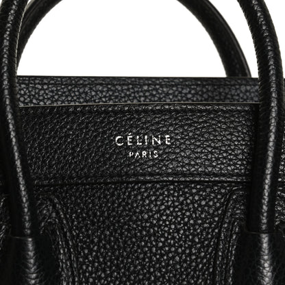 Celine Drummed Calfskin Nano Luggage Black 7 of 12