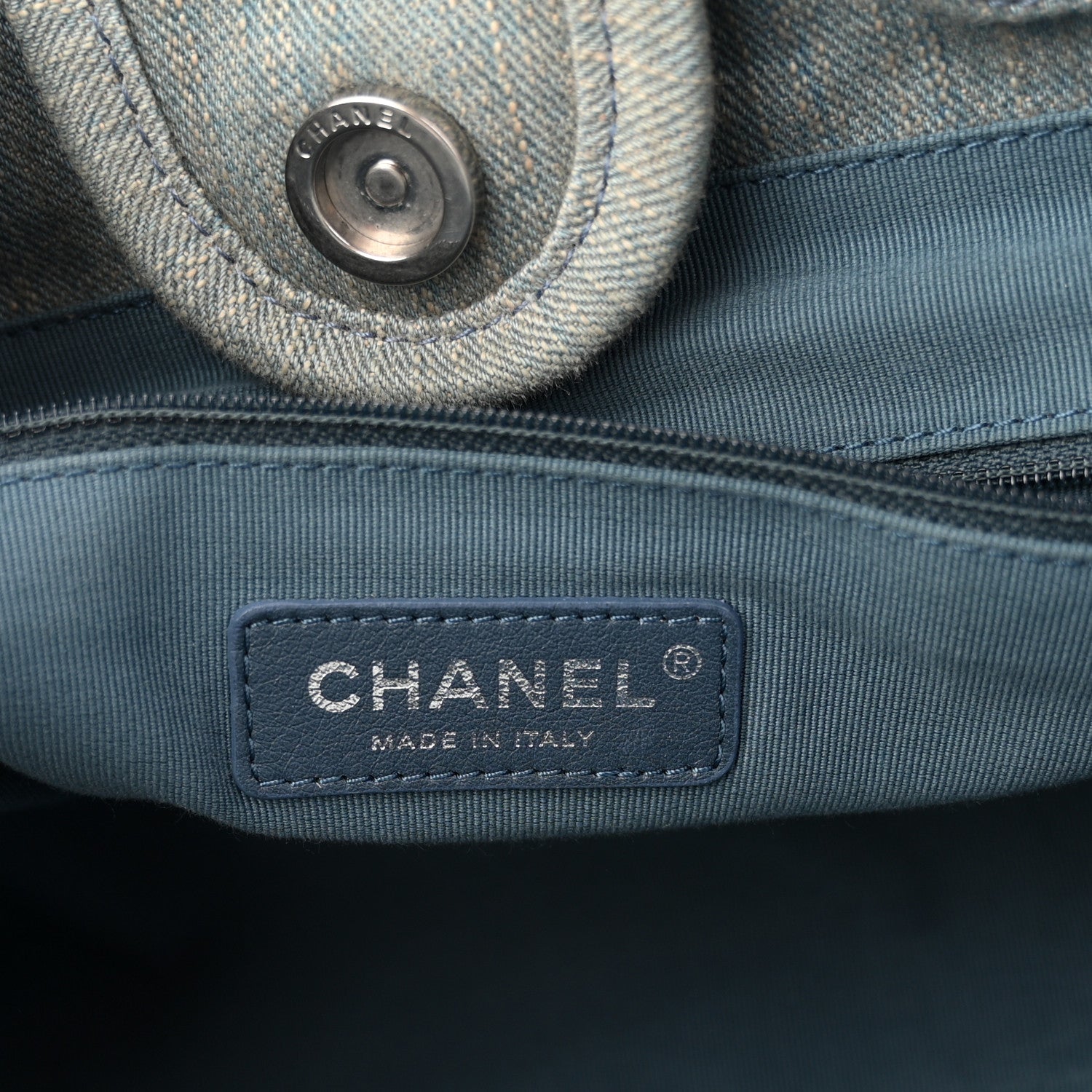 Chanel Denim Small Deauville Tote Light Blue 7 of 11