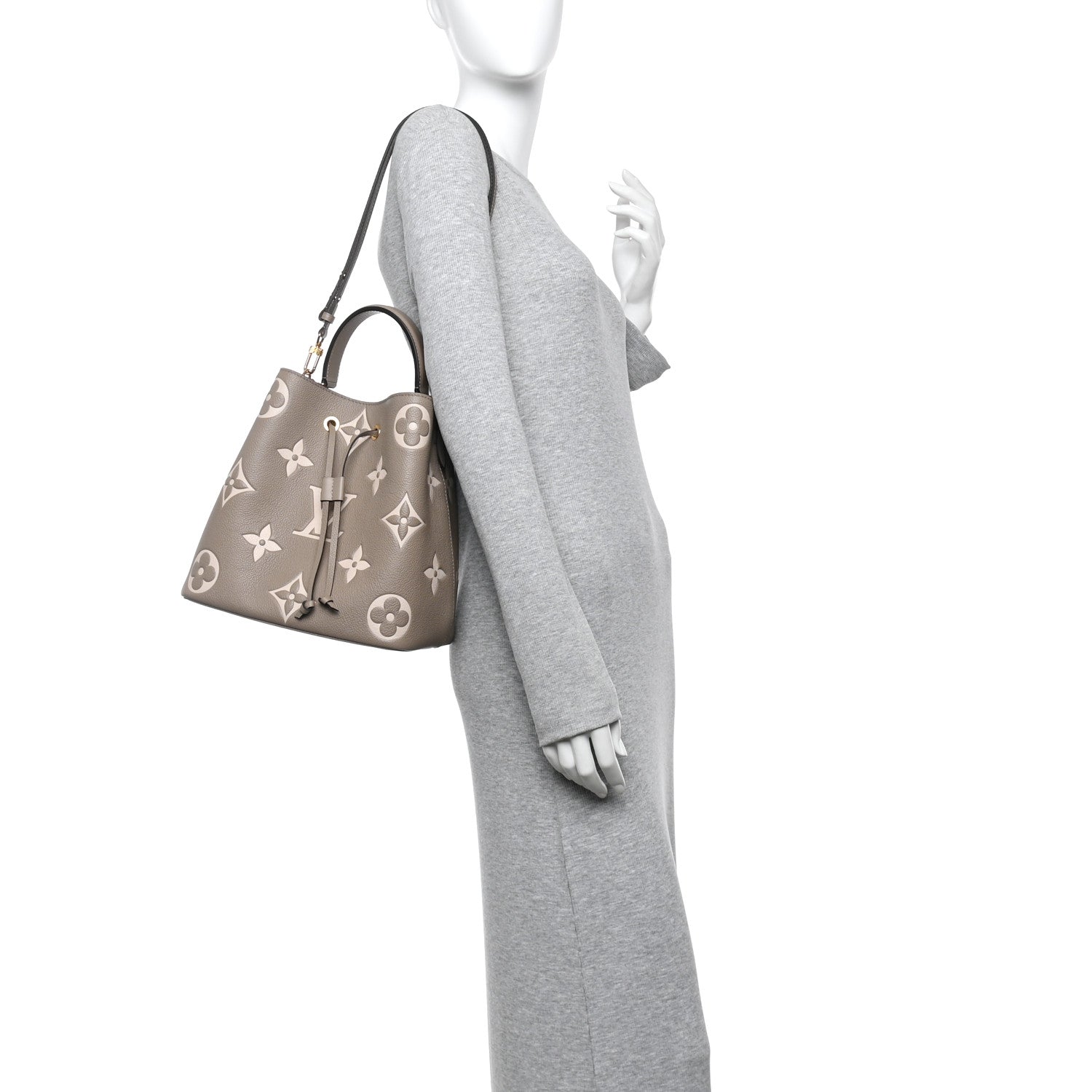 Louis Vuitton Empreinte Monogram Giant Neonoe MM Tourterelle Creme 2 of 11