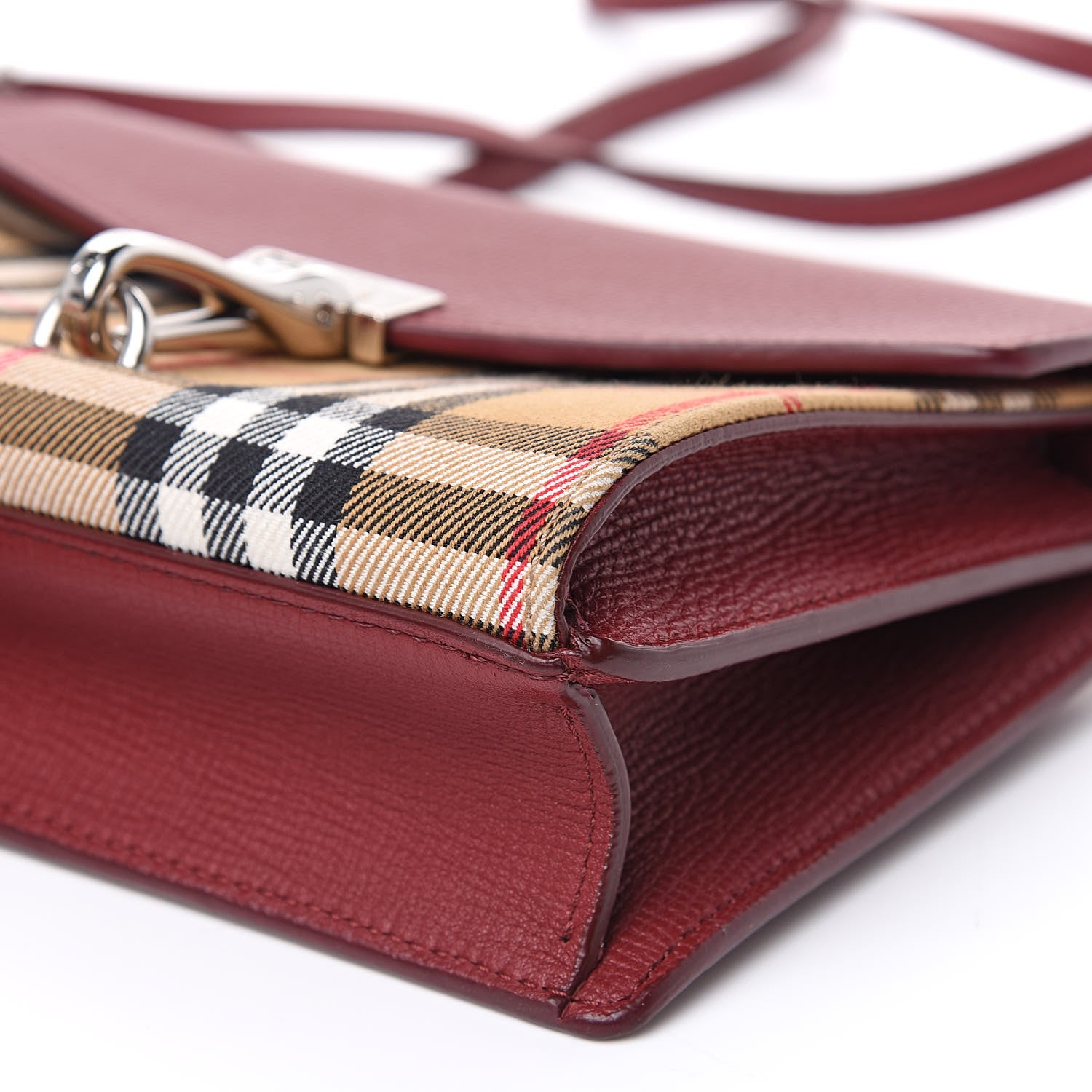 Burberry Derby Calfskin House Check Mini Macken Crossbody Bag Russet Red 8 of 8