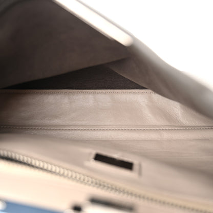 Fendi Vitello Seta Shiny Nappa Medium Peekaboo Iconic Satchel Carbone Grigio Polvere 5 of 12