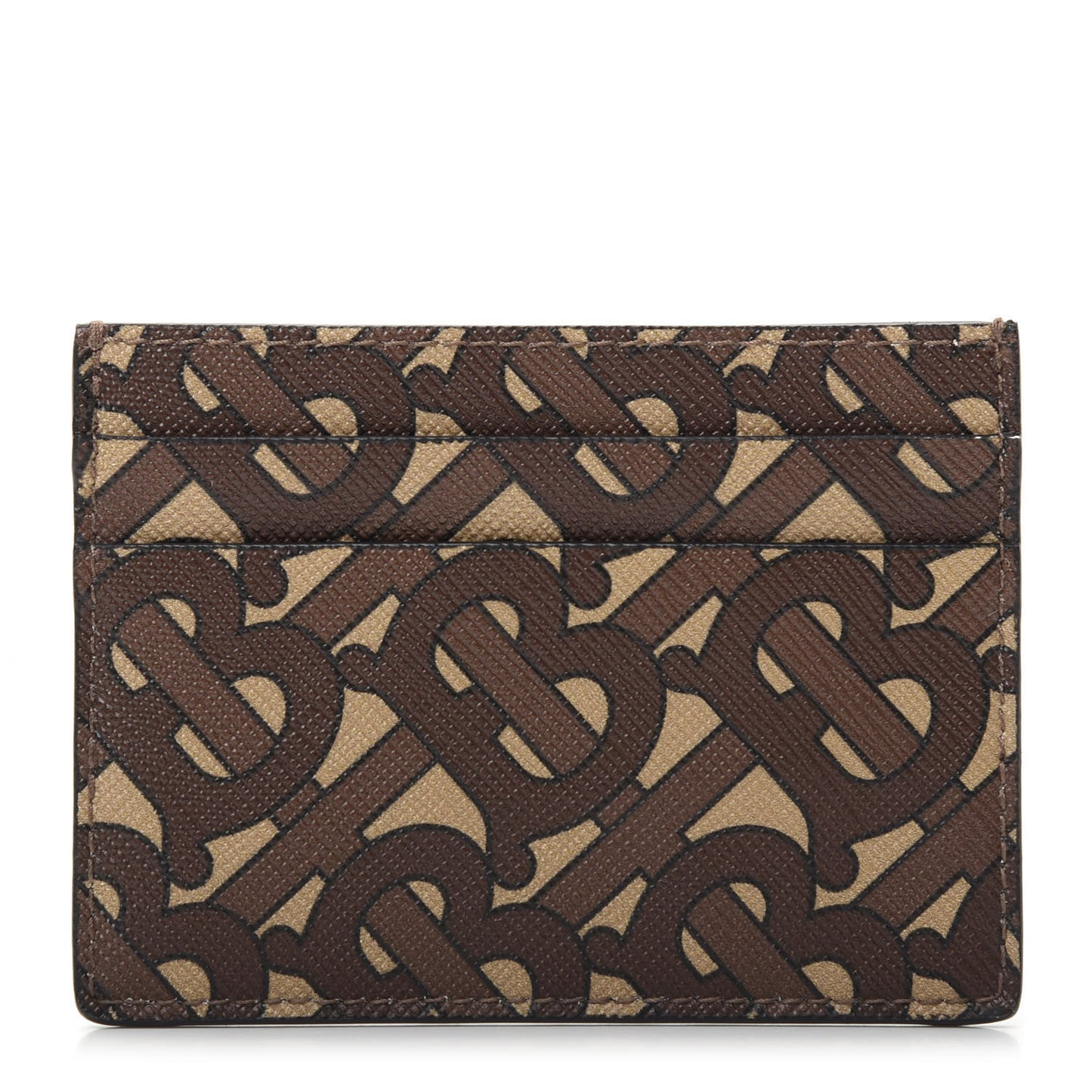 E-Canvas Monogram Card Case Bridle Brown