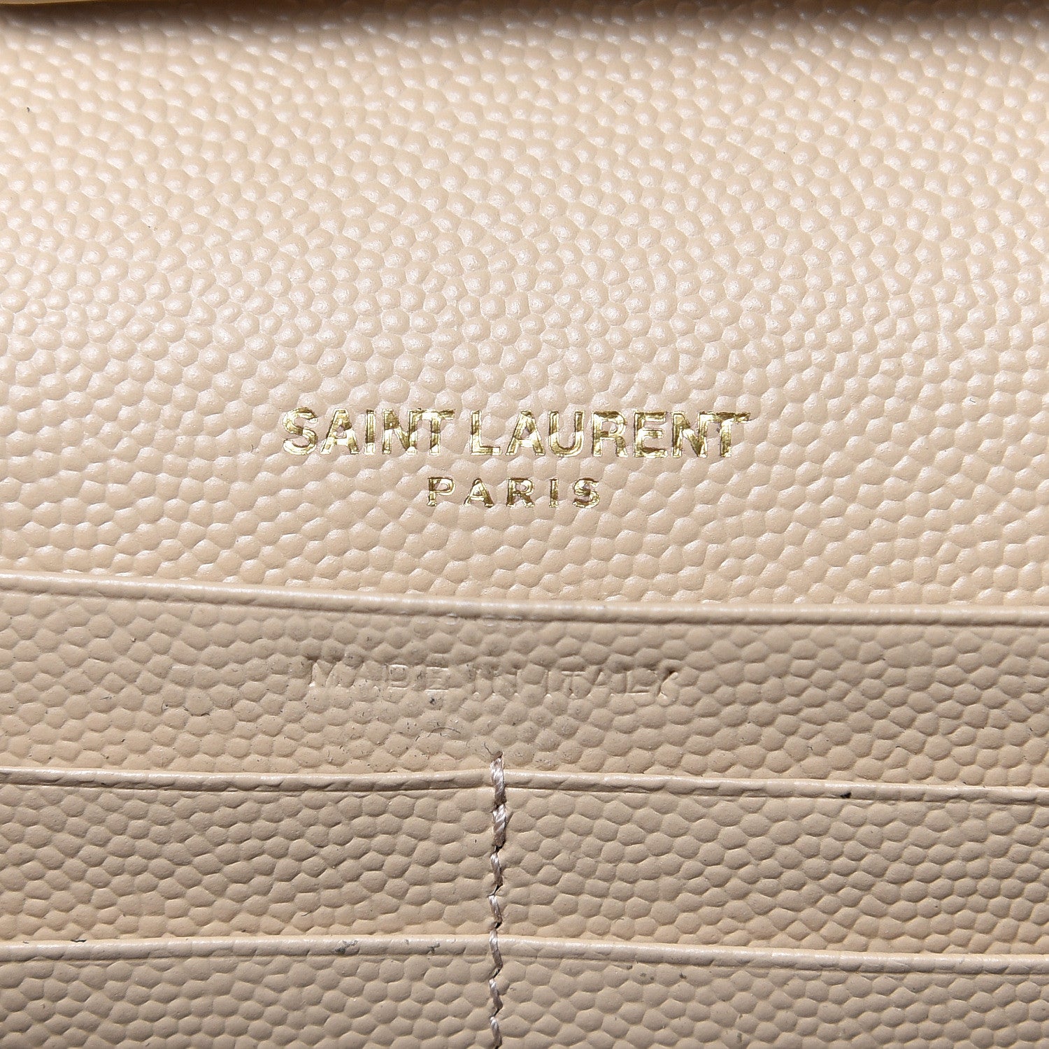 Saint Laurent Grain De Poudre Matelasse Chevron Monogram Chain Wallet Nude Powder 6 of 8