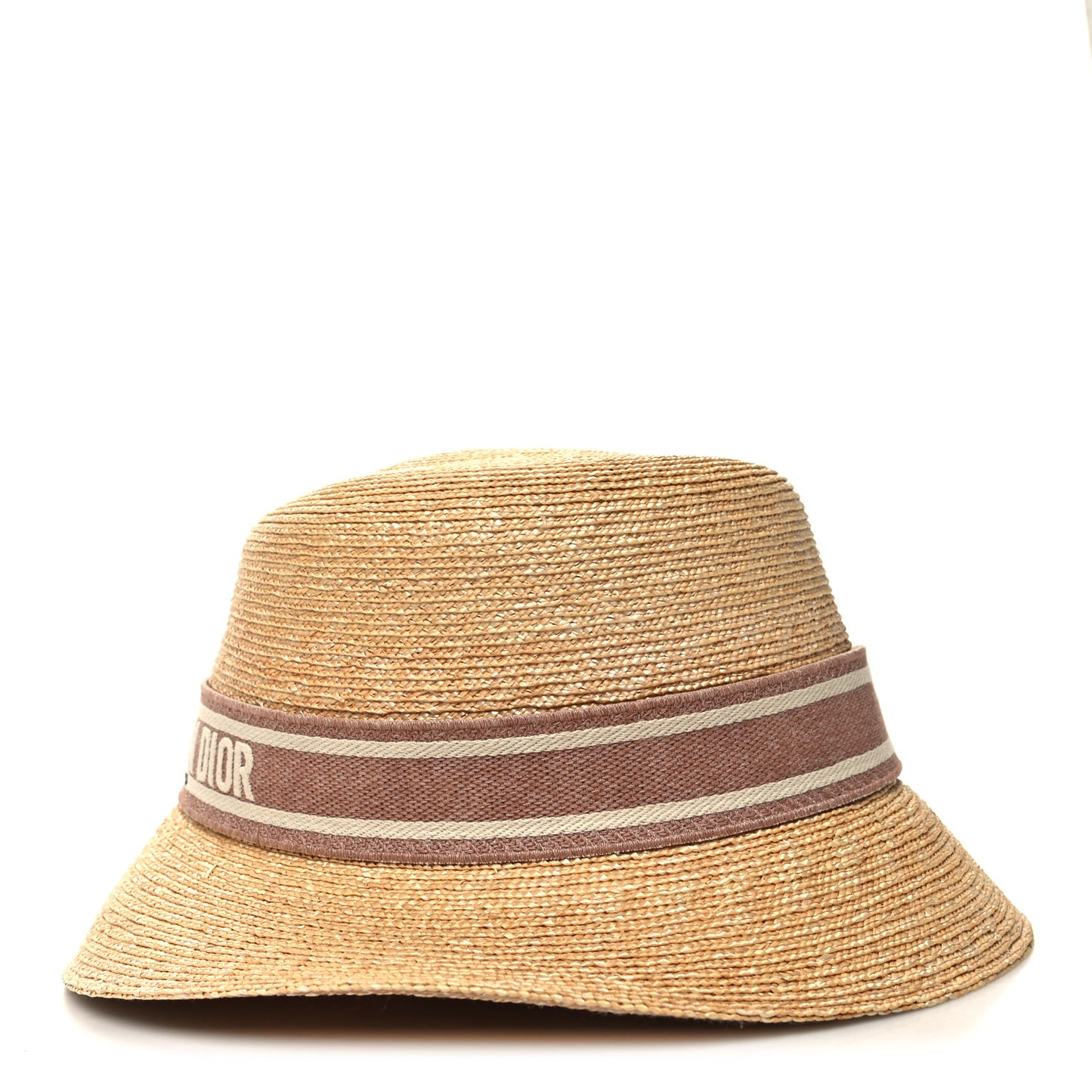 Straw Bucket Hat 58 Natural Rose Des Vents