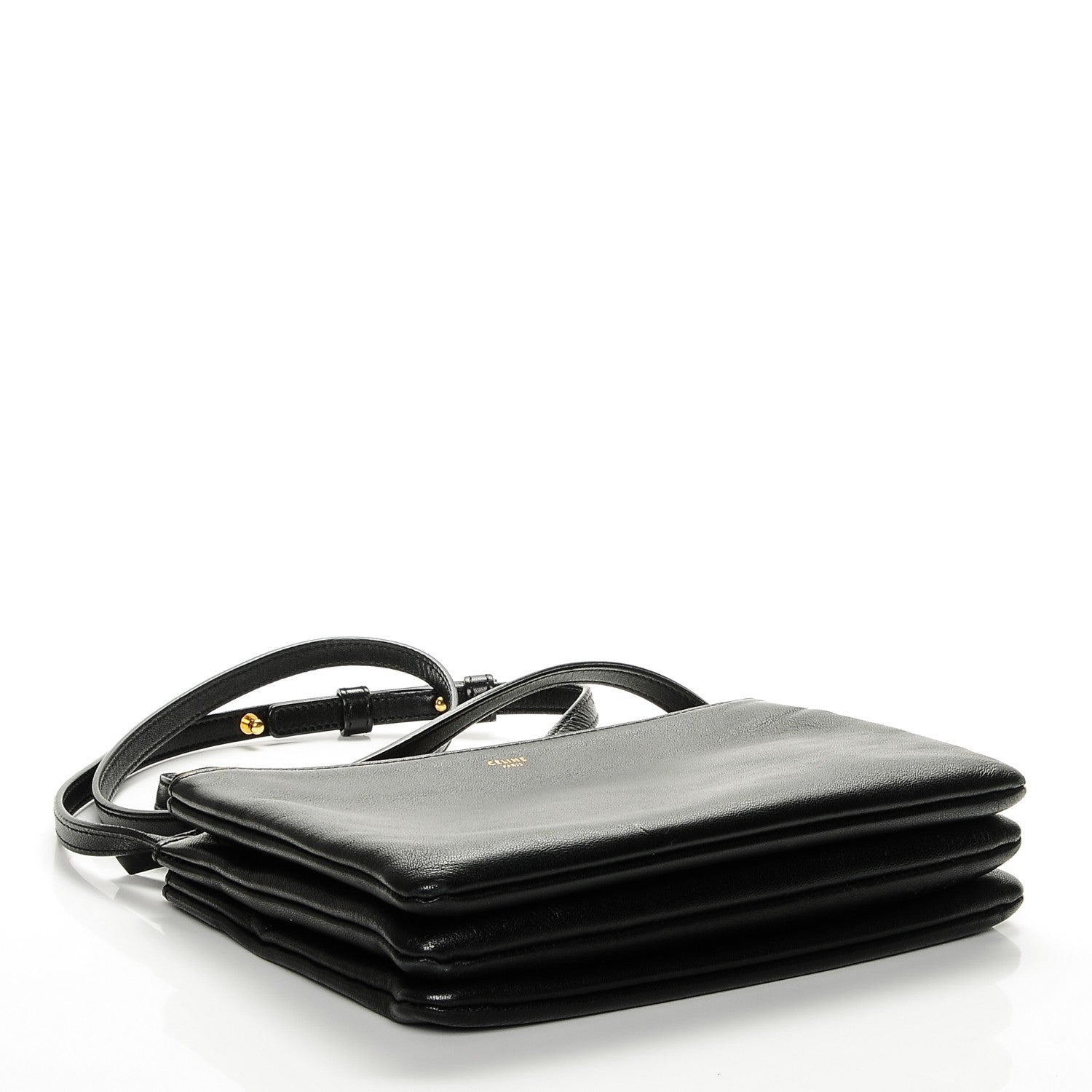 Celine Lambskin Small Trio Crossbody Bag Black 4 of 6