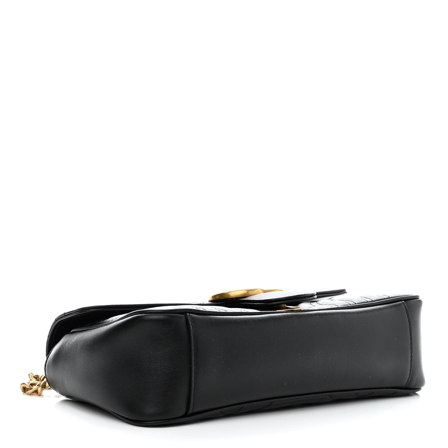 Calfskin Matelasse Small GG Marmont Shoulder Bag Black