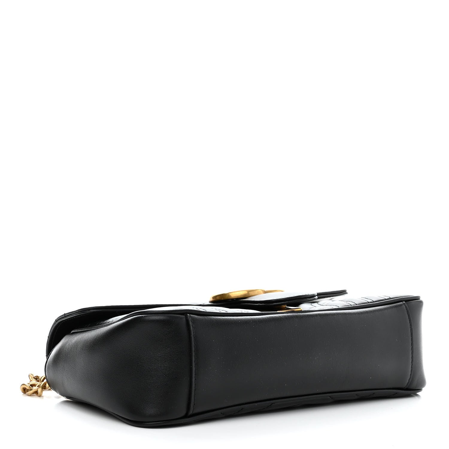 Gucci Calfskin Matelasse Small GG Marmont Shoulder Bag Black 4 of 10
