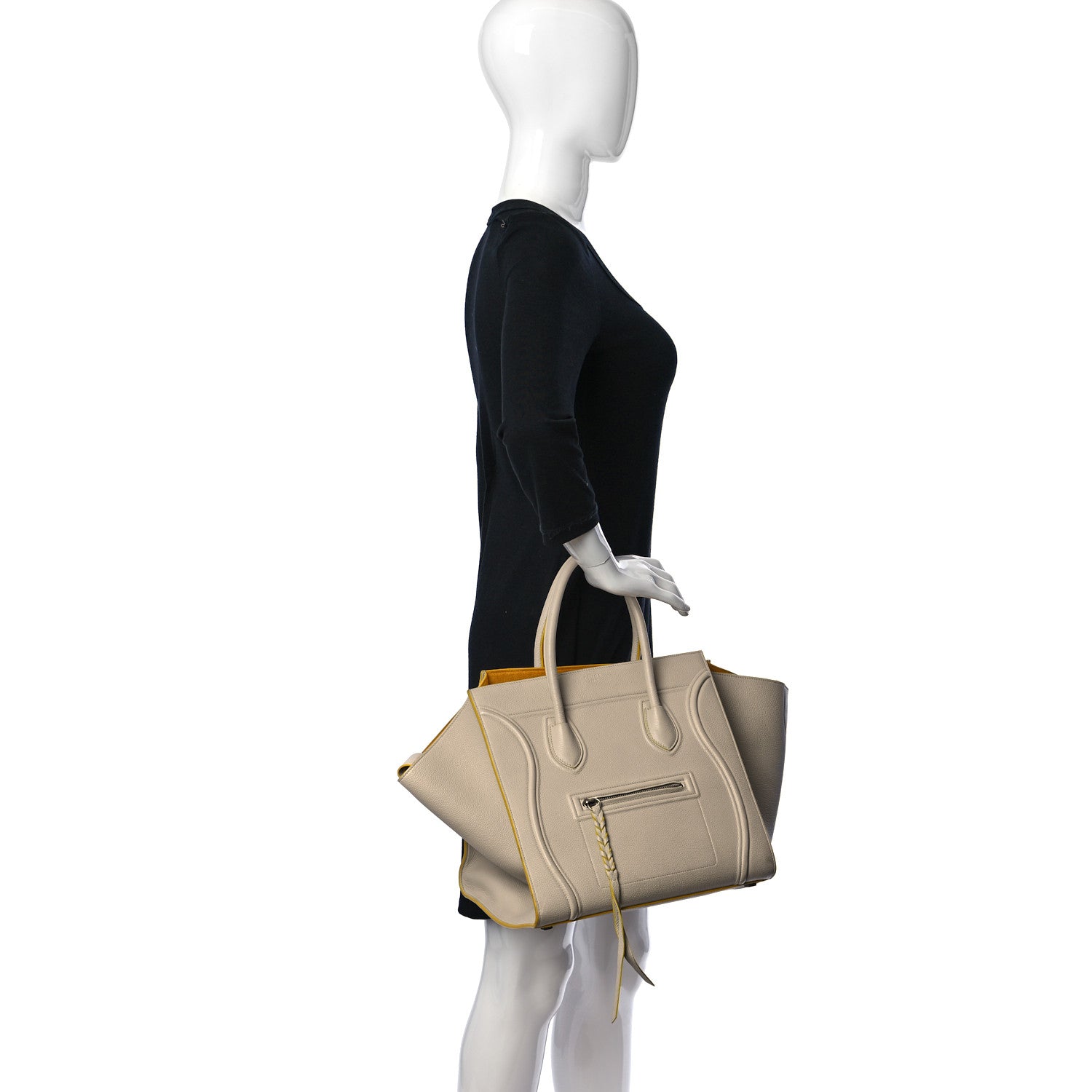 Celine Grained Calfskin Medium Phantom Luggage Powder 2 of 17