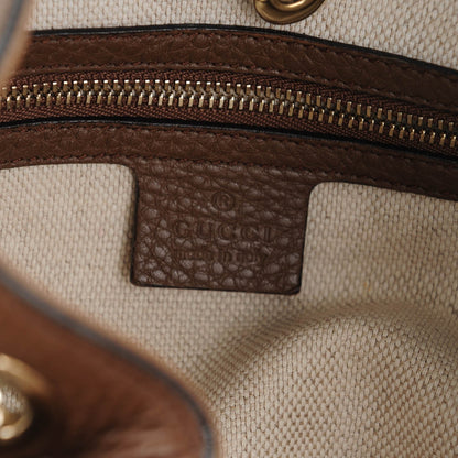 Gucci Pebbled Calfskin Medium Soho Chain Shoulder Bag Maple Brown 6 of 8