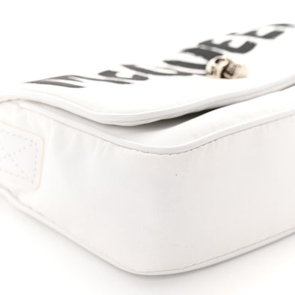Alexander McQueen Nylon Graffiti Skull Small Crossbody Bag White Black 9 of 10