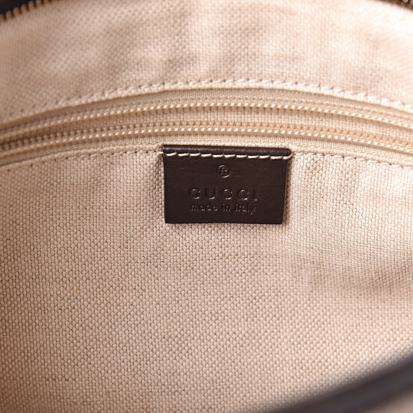 GG Supreme Monogram Small Zippered Tote Dark Brown