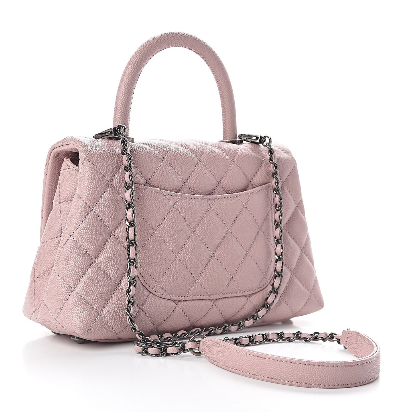 Caviar Quilted Mini Coco Handle Flap Pink