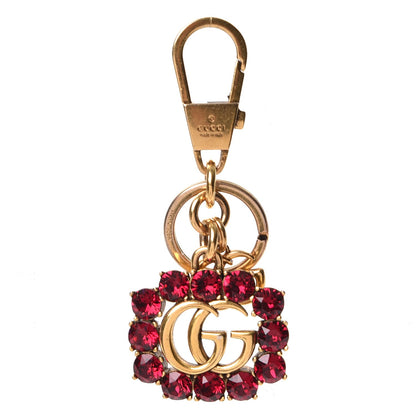 Gucci Crystal Double G Key Chain Gold 1 of 6