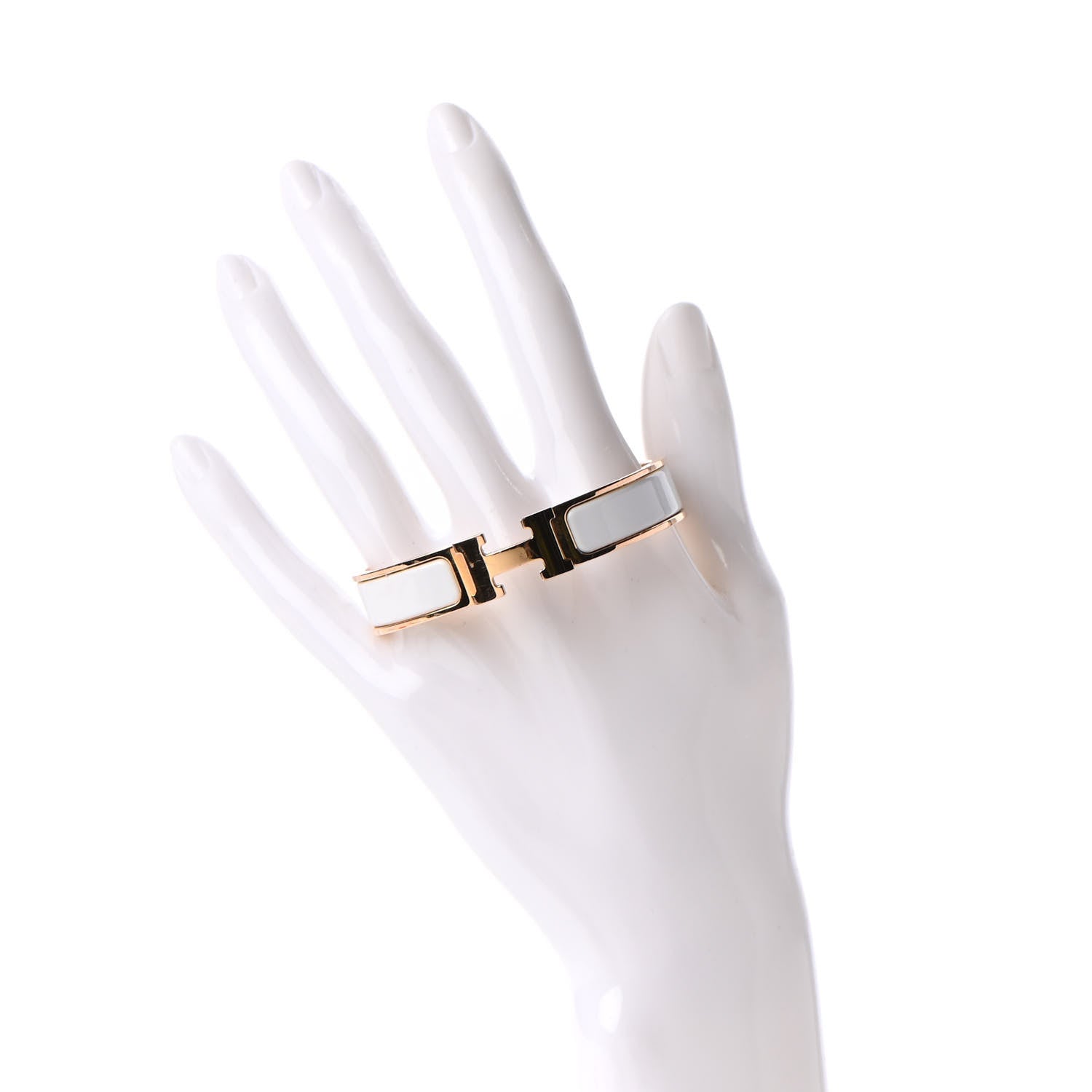 Hermes Enamel Narrow Clic Clac H Bracelet PM White 2 of 6