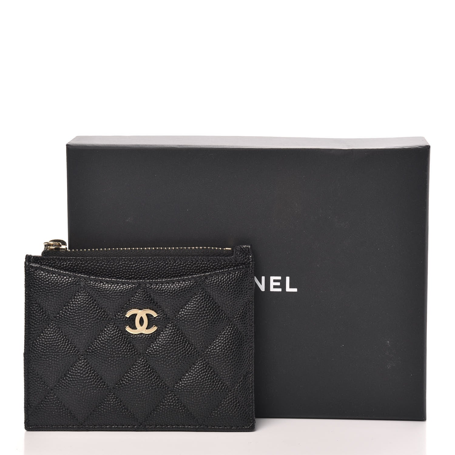 Chanel Caviar Quilted CC Zip Card Holder Black 8 of 8
