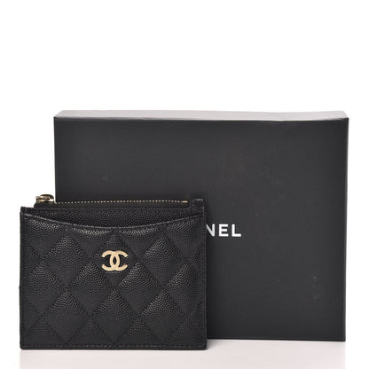 Chanel Caviar Quilted CC Zip Card Holder Black 8 of 8