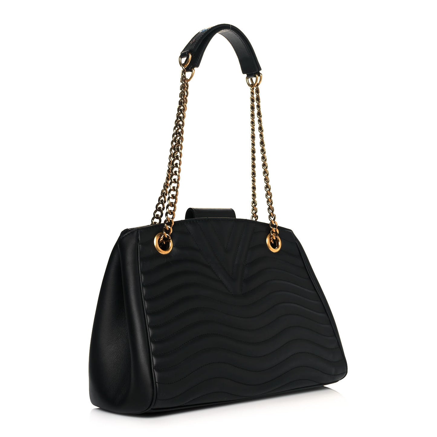 Calfskin New Wave Chain Tote Black