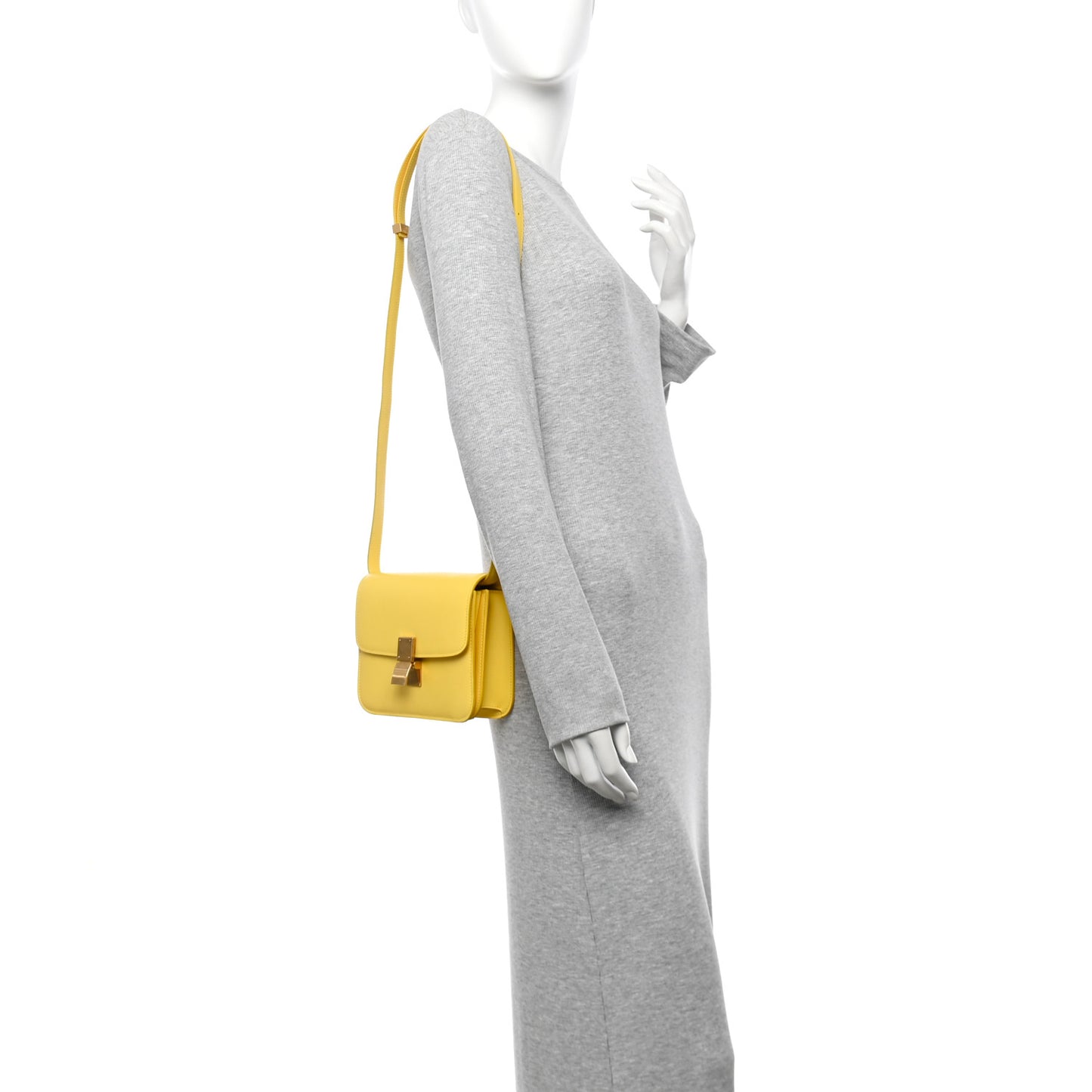 Box Calfskin Teen Classic Box Flap Bag Yellow