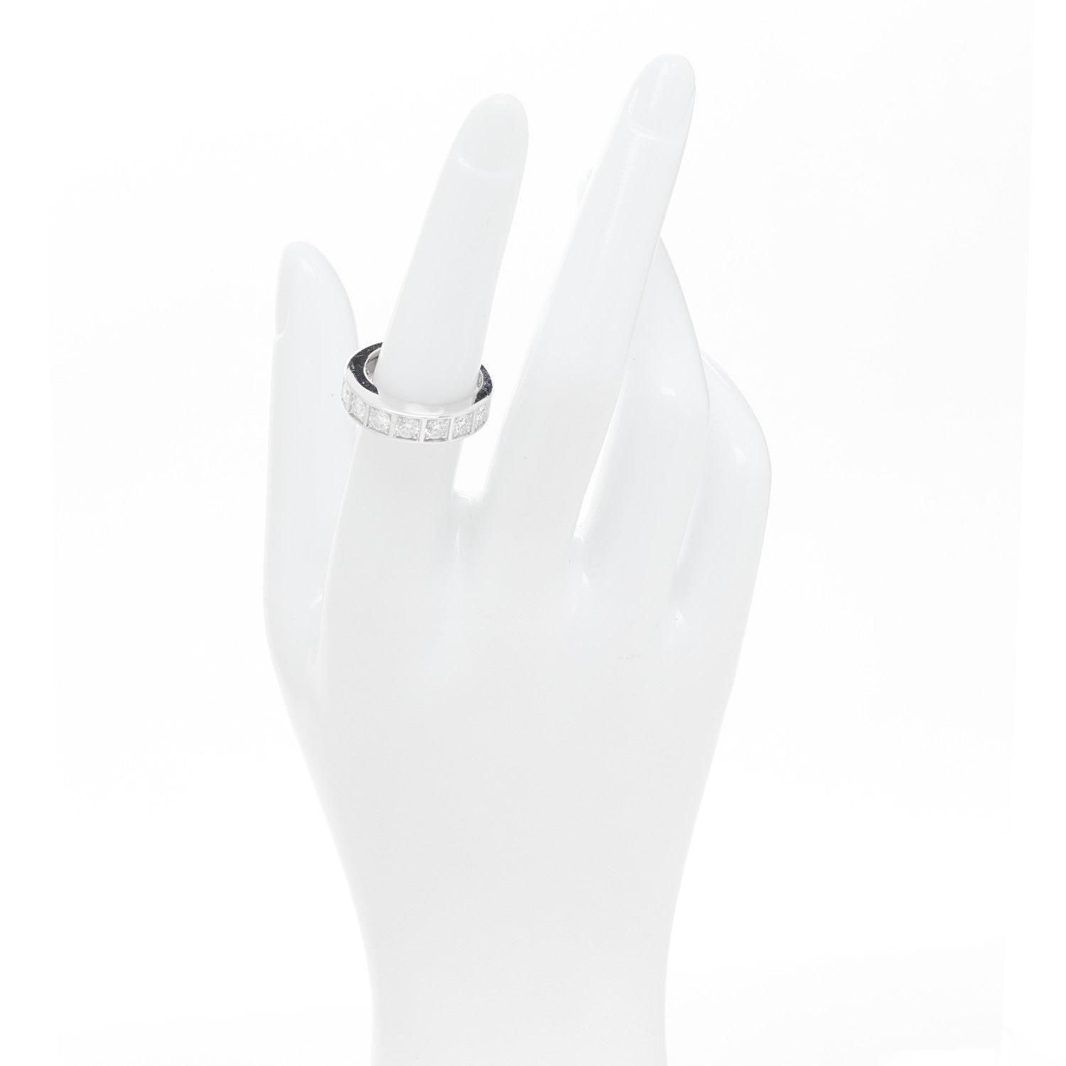 Cartier 18K White Gold Diamond Tectonic Band Ring 53 6.5 3 of 6
