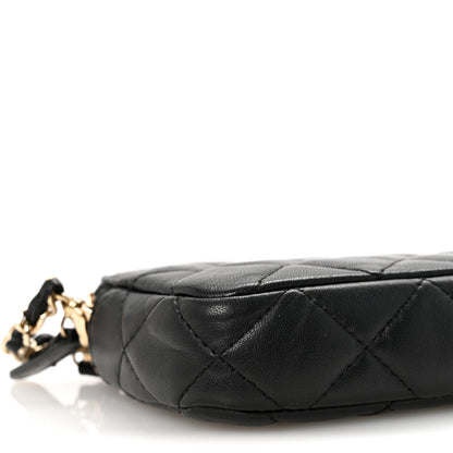Chanel Lambskin Quilted Small Clutch With Chain Black 10 of 11
