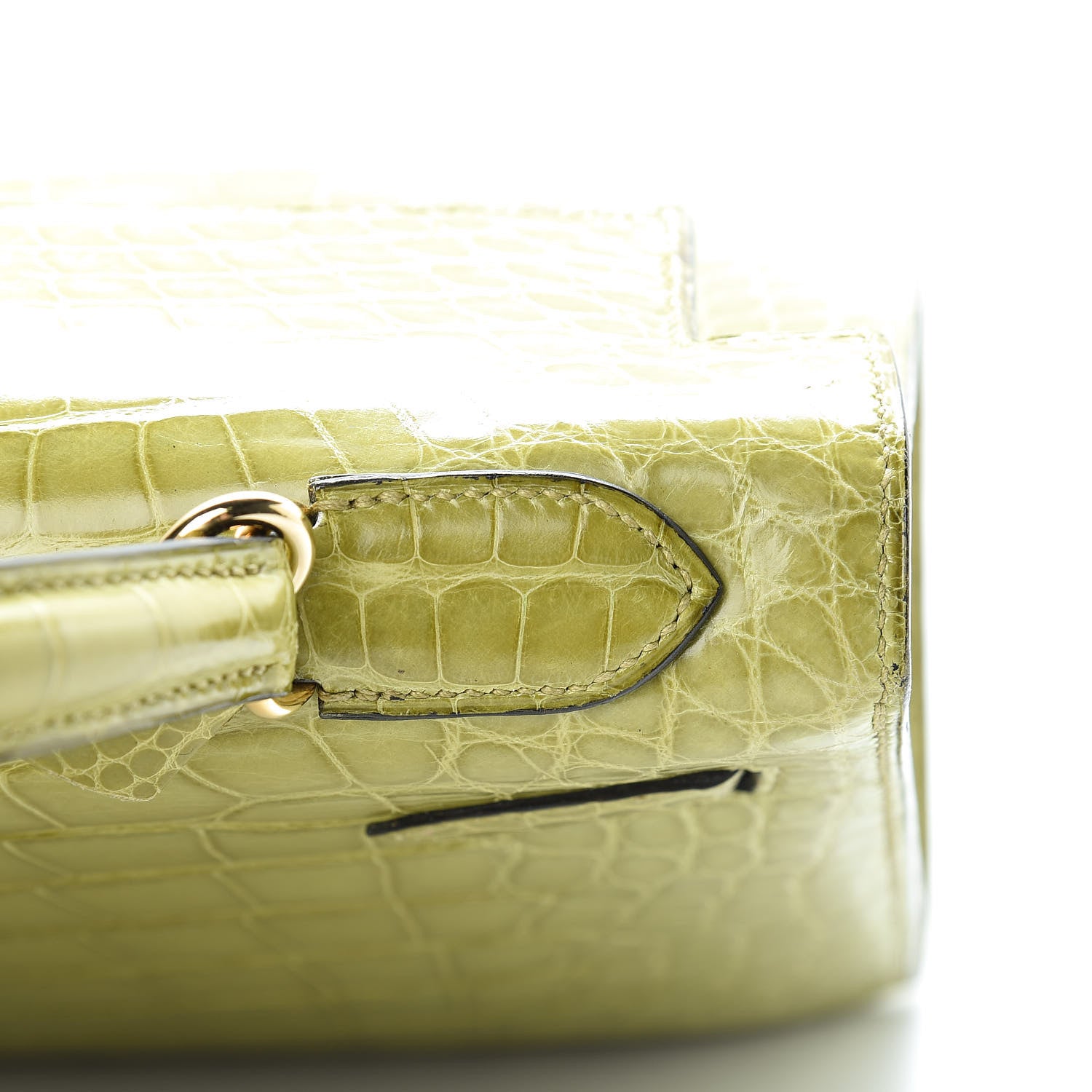 Hermes Shiny Alligator Kelly Sellier 32 Vert Chartreuse 10 of 40