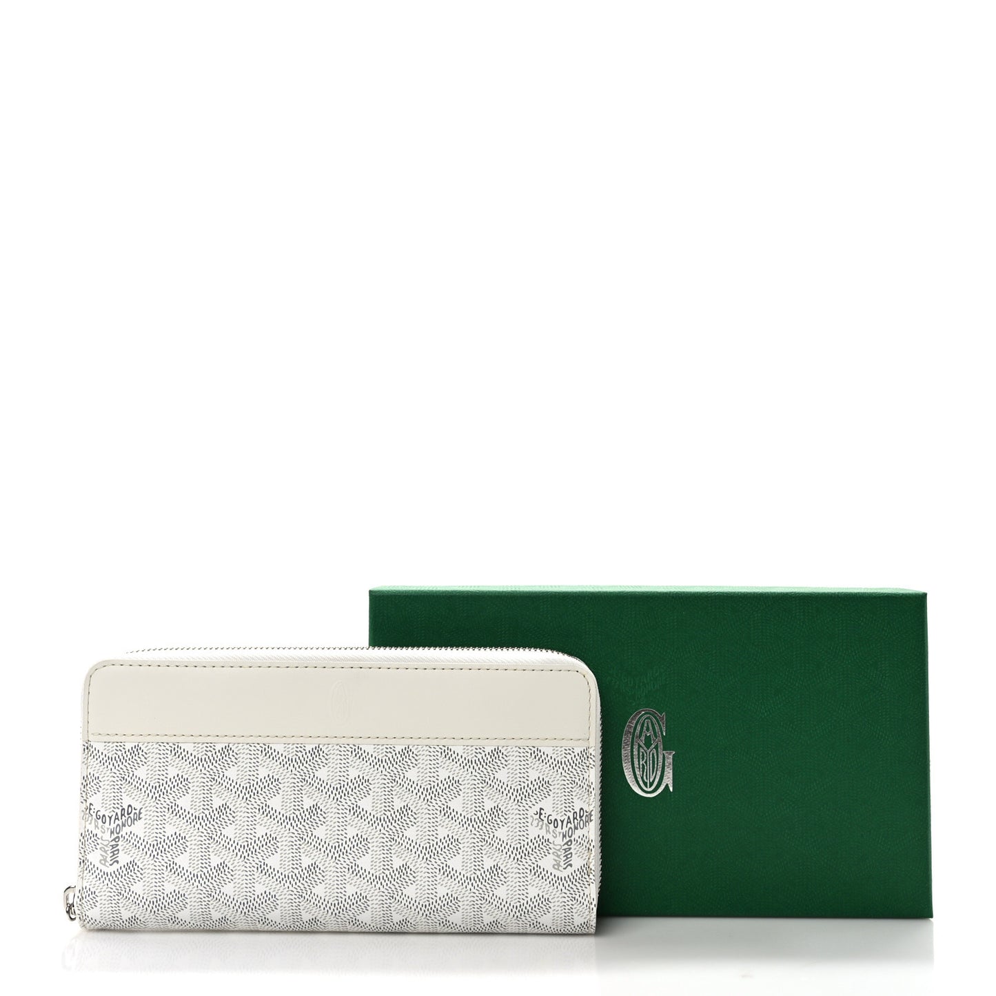 Goyardine Matignon Zip Around GM Wallet White