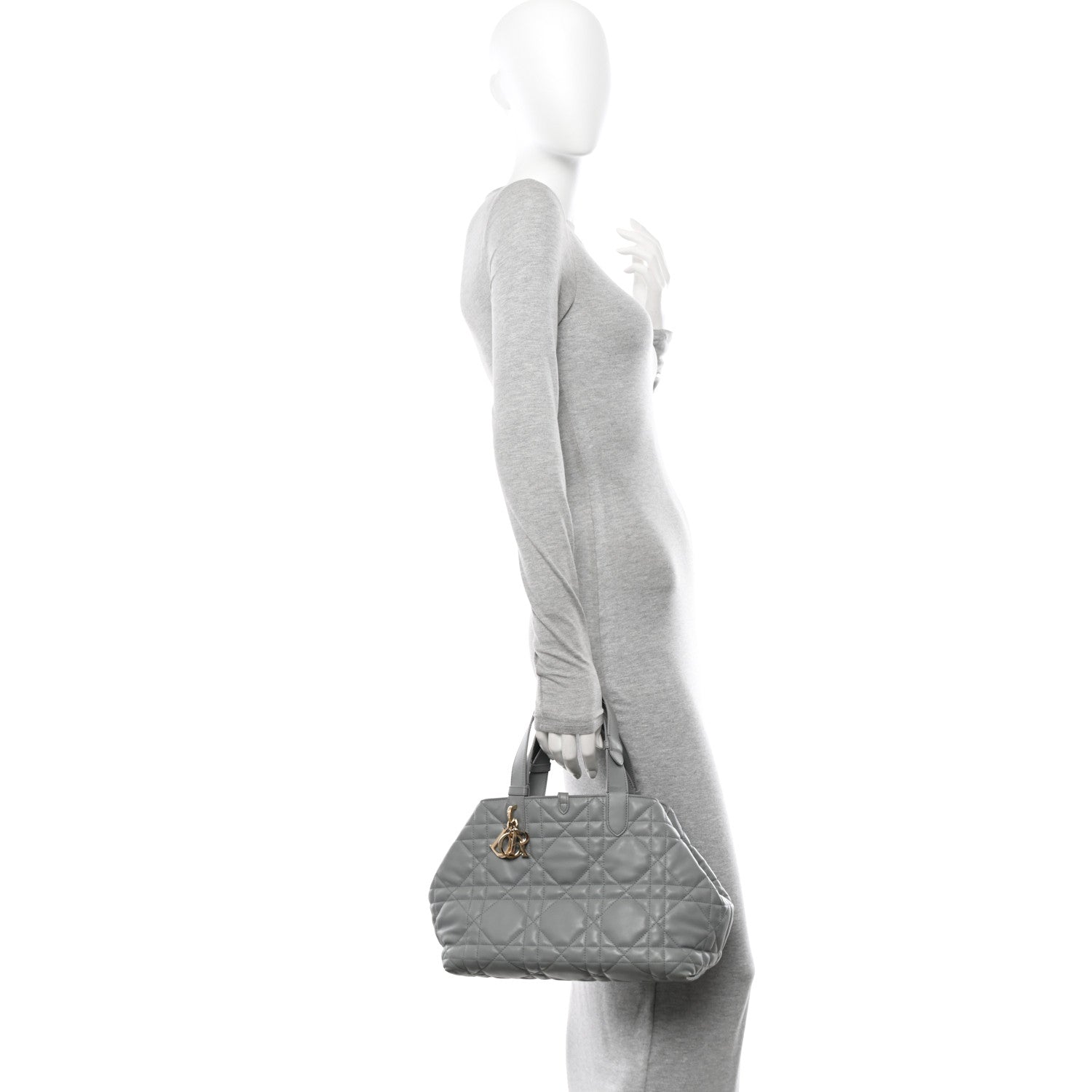 Christian Dior Calfskin Macrocannage Medium Toujours Grey 2 of 14