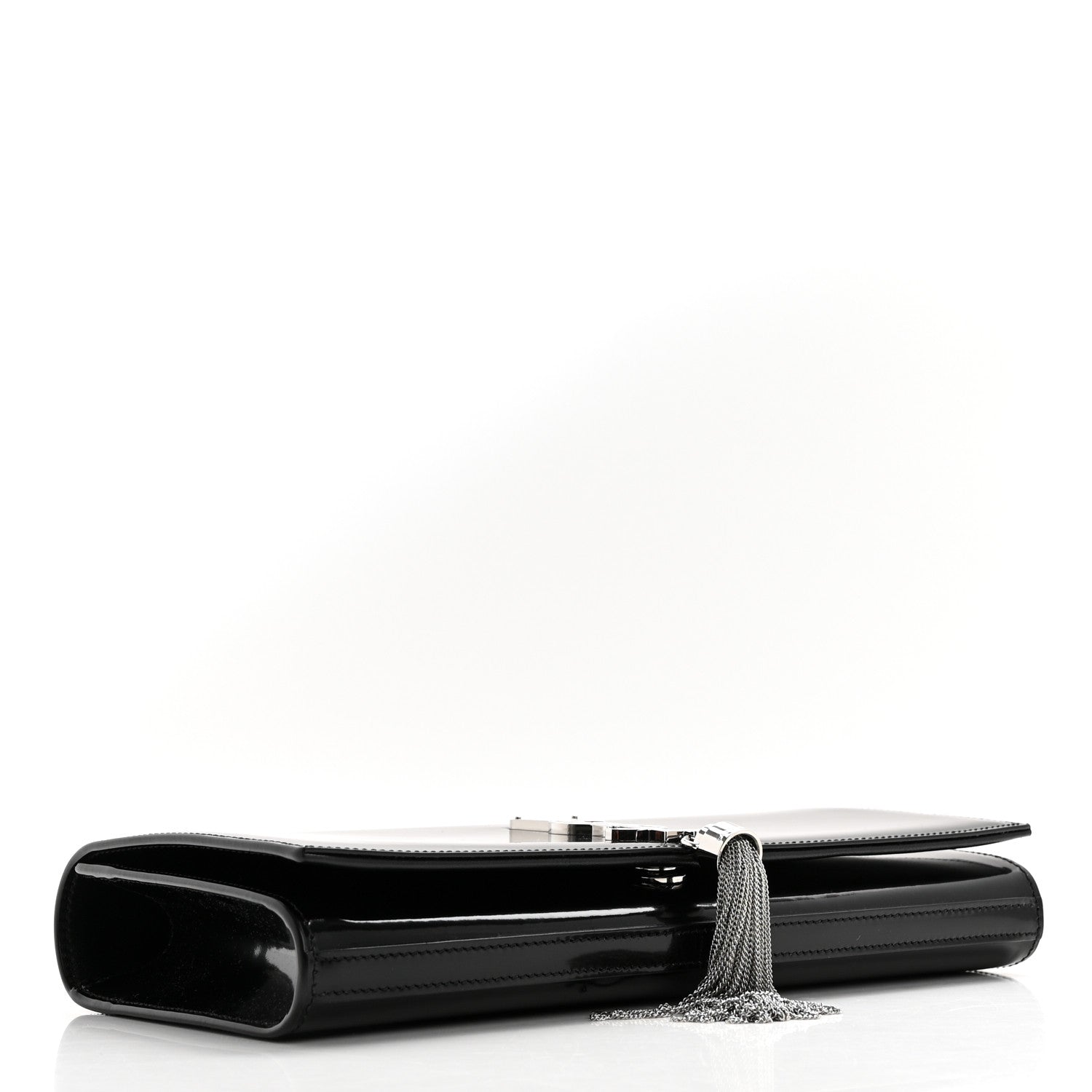 Saint Laurent Patent Cassandre Tassel Clutch Black 4 of 8