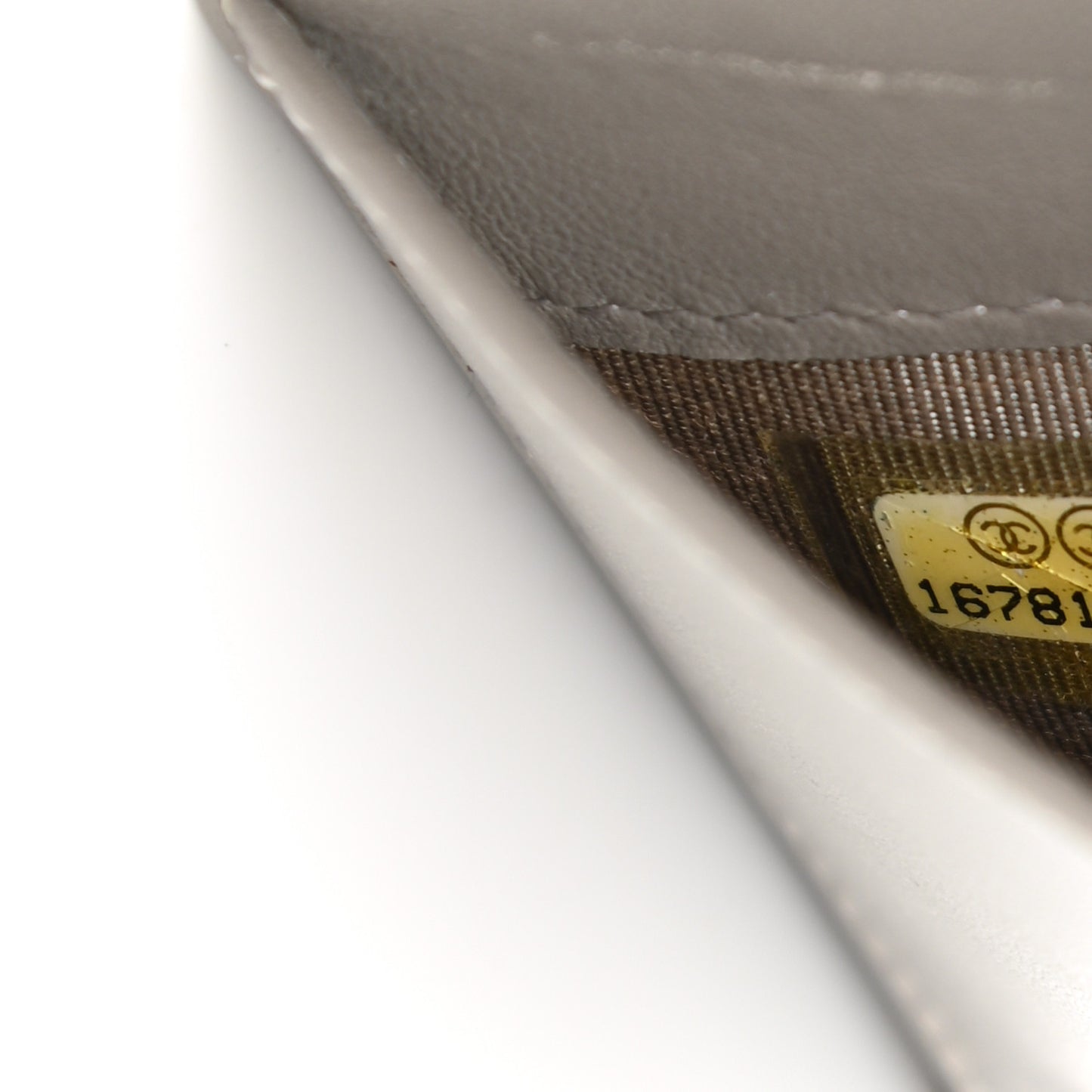 Striated Patent Yen Wallet Gold