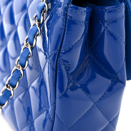 Chanel Patent Quilted Large Coco Shine Flap Blue 11 of 11