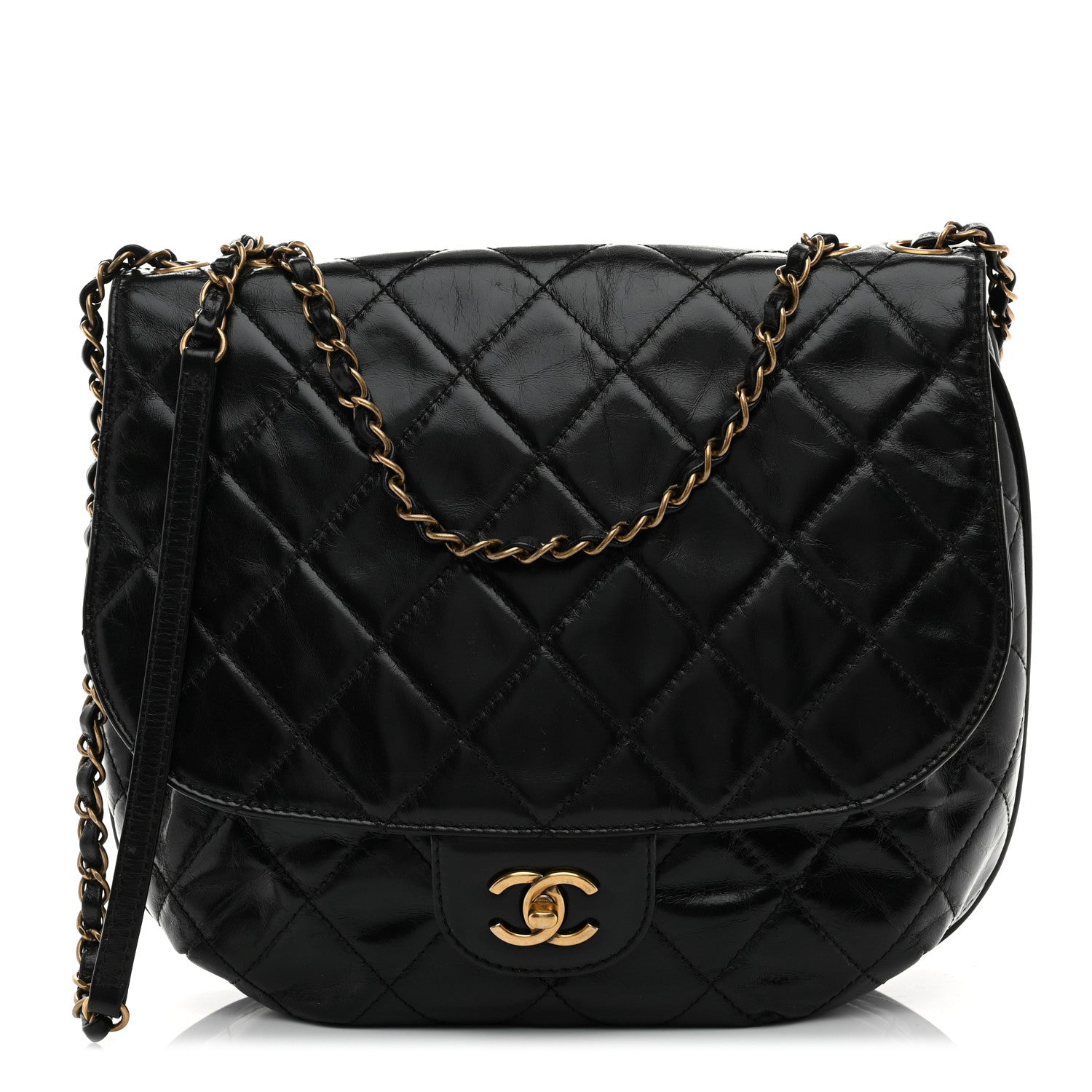 Chanel Glazed Calfskin Quilted Medium Bubble CC Flap Black 1 of 10