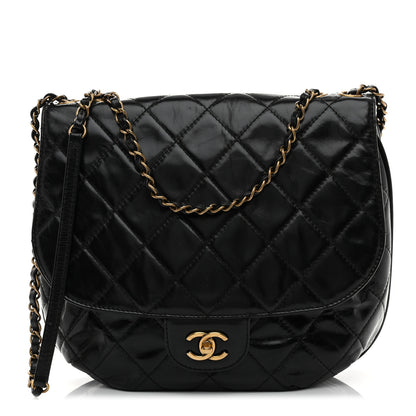 Chanel Glazed Calfskin Quilted Medium Bubble CC Flap Black 1 of 10