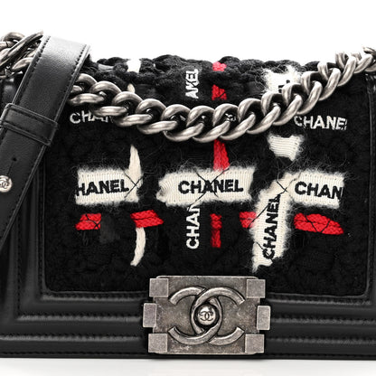 Chanel Lambskin Tweed Logo Embroidered Small Boy Flap White Red Black 7 of 10