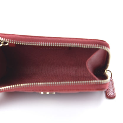 Chanel Caviar Camellia Embossed Key Holder Case Red 5 of 10
