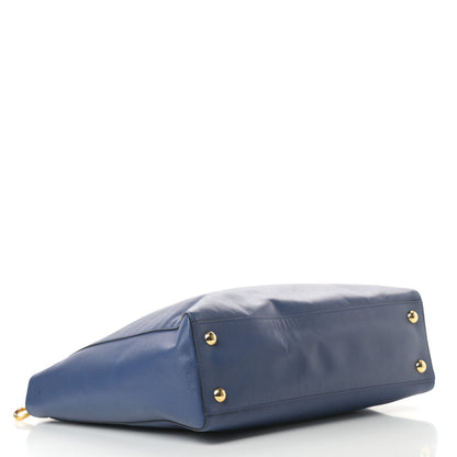 Prada Saffiano Lux Double Handle Shopping Tote Bluette 4 of 12