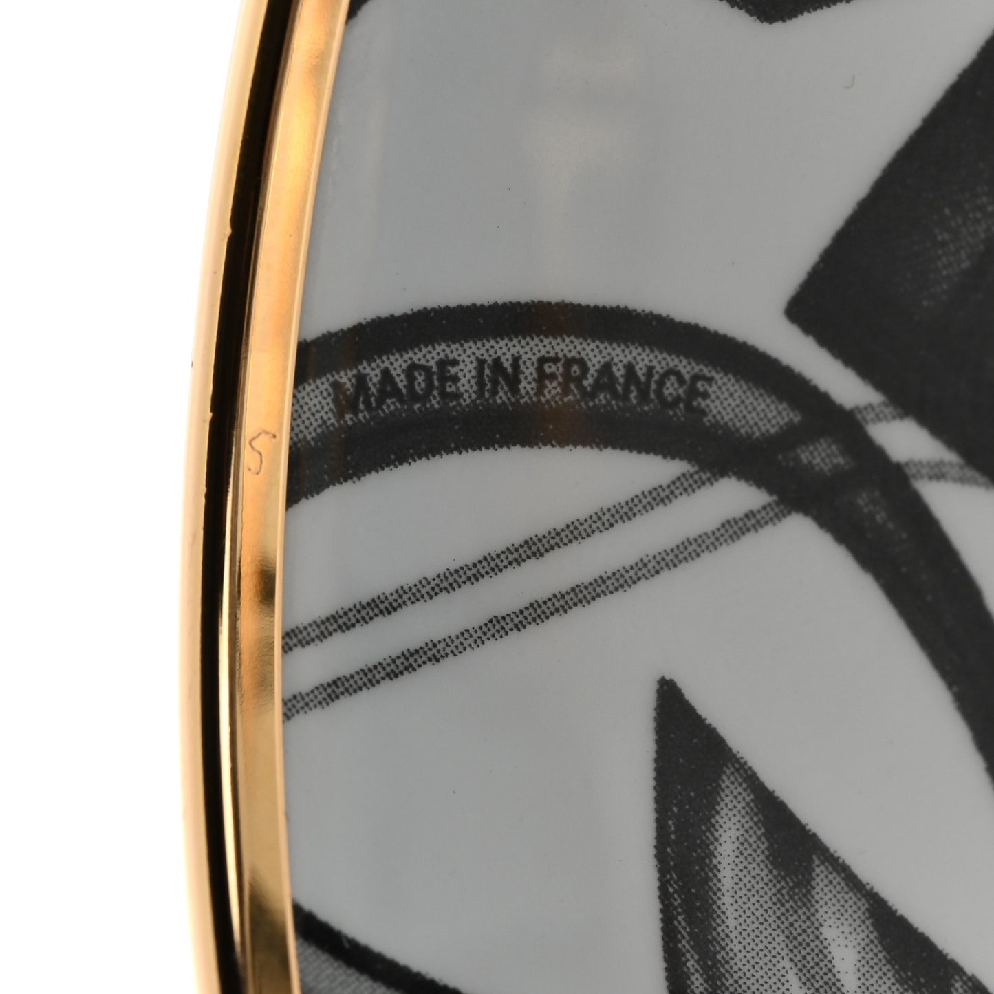 Enamel Printed Please, Check In Extra Wide Bracelet 65 Black White