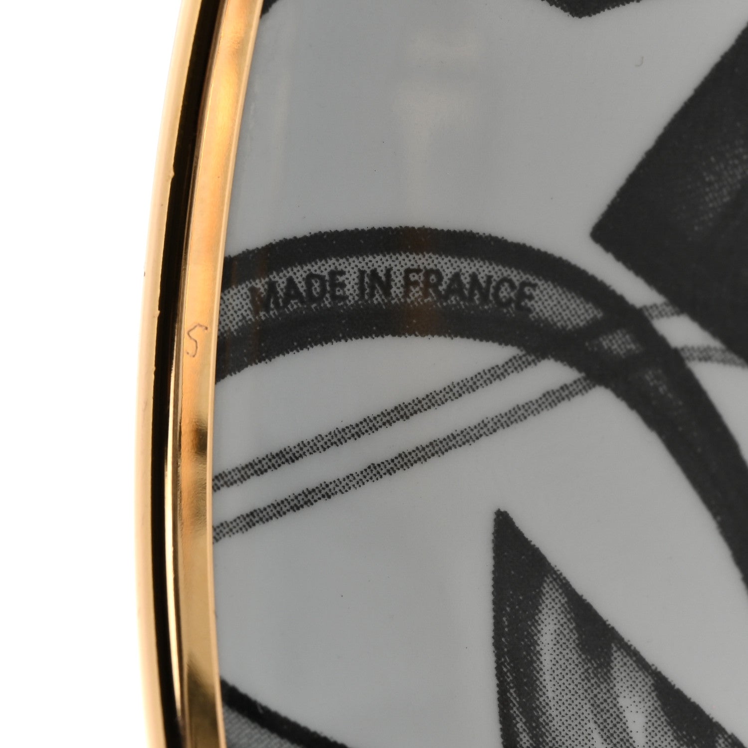 Hermes Enamel Printed Please, Check In Extra Wide Bracelet 65 Black White 4 of 5