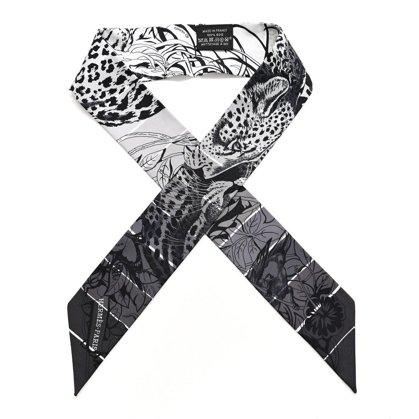 Silk Jungle Love Rainbow Twilly Gris Black White