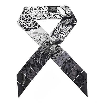 Hermes Silk Jungle Love Rainbow Twilly Gris Black White 1 of 4