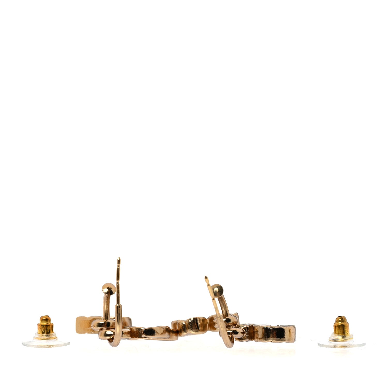 Chanel Metal Drop No 5 Clover CC Earrings Gold 3 of 3
